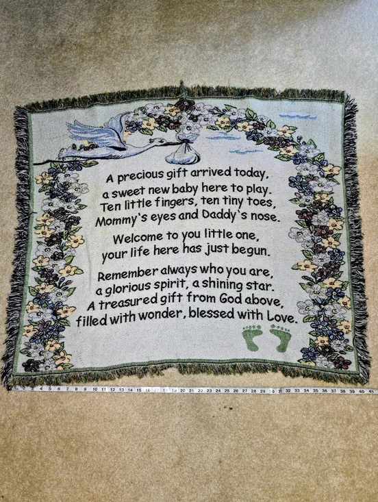 New Baby Keepsake Throw Tapestry