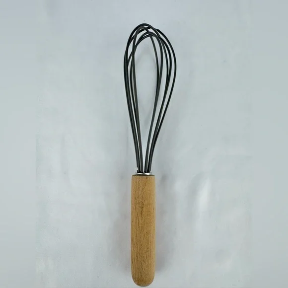 Crate and Barrel Silicone Whisk with Wooden Handle