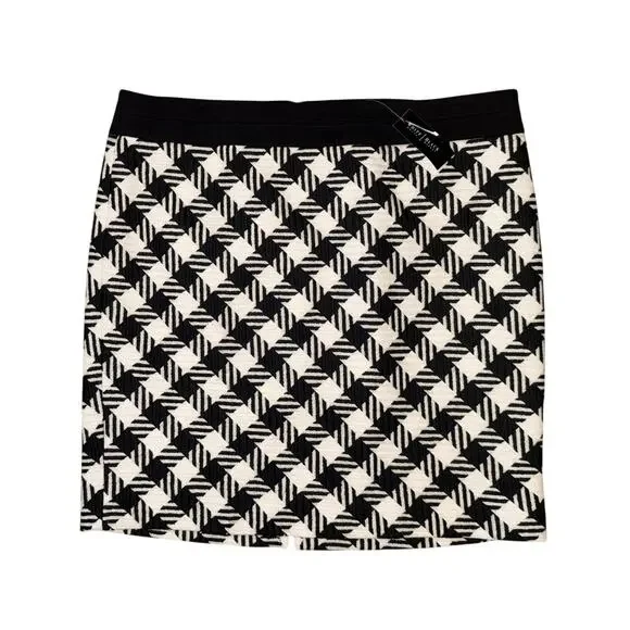 NWT White House Black Market Lady Like Plaid Pencil Wool Skirt Size 16 NEW $88