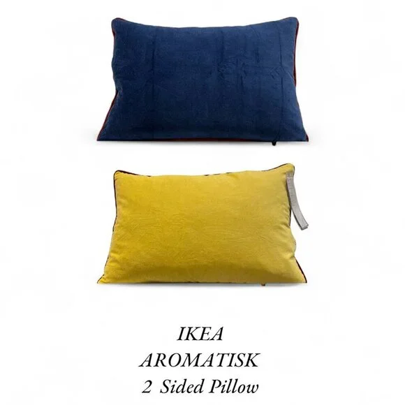 IKEA AROMATISK Cushion cover, blue/yellow, 16x23 