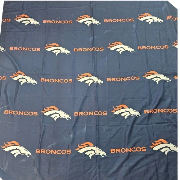 Denver‎ Broncos NFL Wall Tapestry Navy Blue Repeating Logo Banner The Northwest