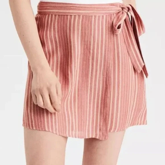 American Eagle Outfitters True Wrap Mini Skirt Striped Size XS‎