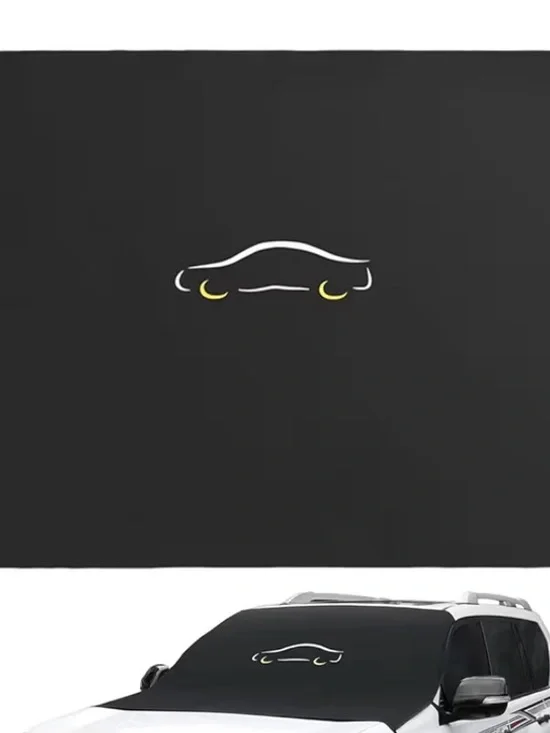 Windshield Cover for Ice and Snow, XL Size (Black)-600D Oxford Fabric
