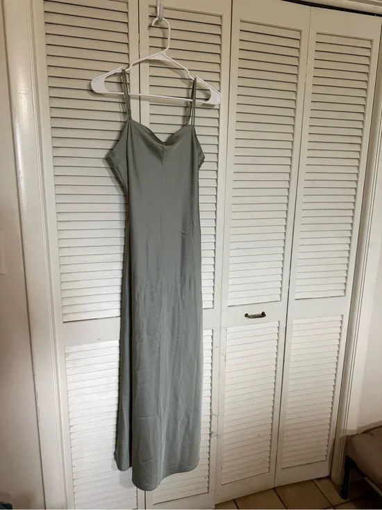 Abercrombie and Fitch Slip Maxi Dress in Sage Green