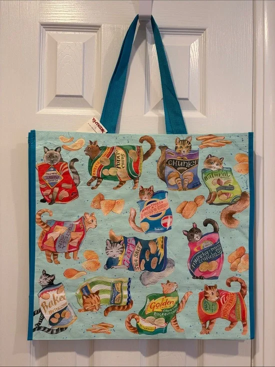 TJ Maxx Reusable Bag: Cats in Potato Chip Bags 🐈🥔🐈‍⬛🛍️