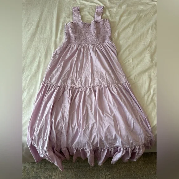 Abercrombie & Fitch Lilac Ruffled Smocked Top