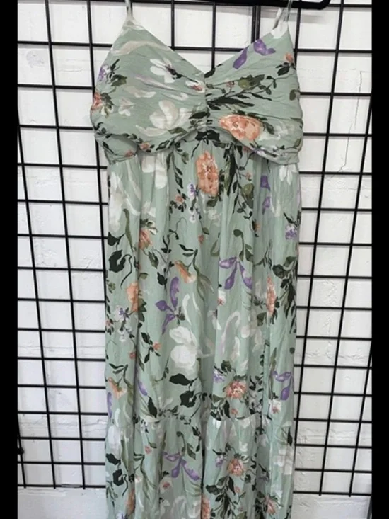 Abercrombie & Fitch Mint Green Floral Maxi Dress