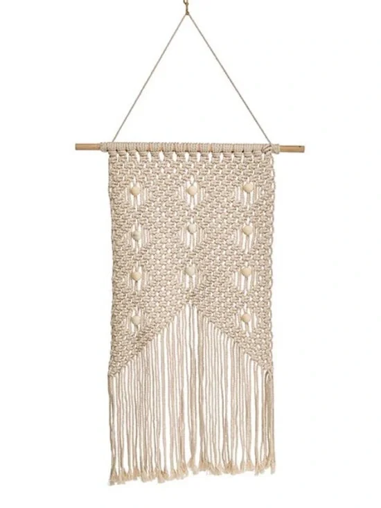 NWT Handmade Cream Macramé Wall Hanging