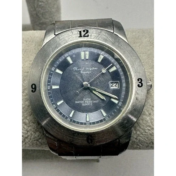 Marcel Drucker Scratched‎ Signature 21-208 Mens Watch New Battery 39MM 6.75