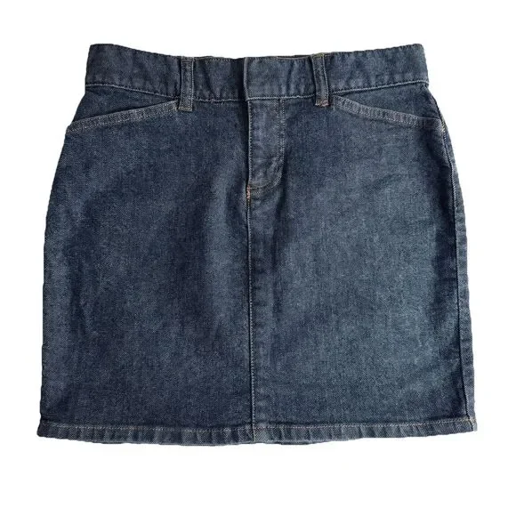 Y2K Gap Hiphugger Denim Skirt Womens 2 Blue Straight Short Measures 28 x 16