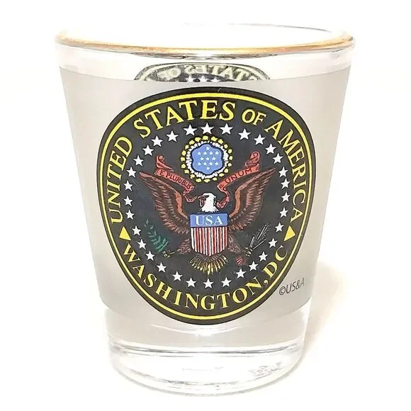 United States Of America Washington DC Shot Glass With Gold Rim #S005
