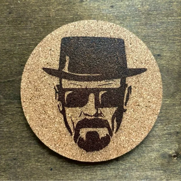Breaking Bad Heisenberg Laser Engraved Cork Coaster