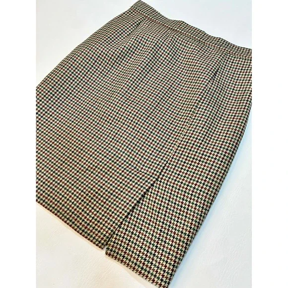 Vintage Prisma Houndstooth Wool Blend Pencil Skirt‎ Career USA Size 8