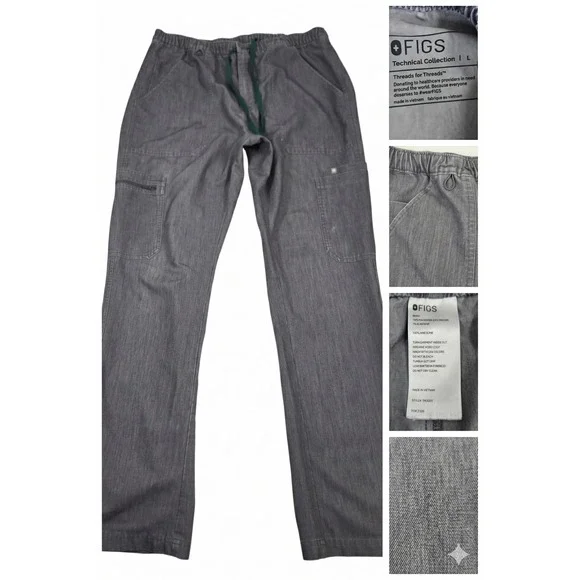 Figs Scrub Pants Mens LG Graphite Gray Technical Collection Style 32x32 Cargo