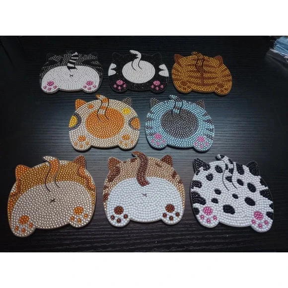 Set Of 8‎ Cat Butt Drink Coasters