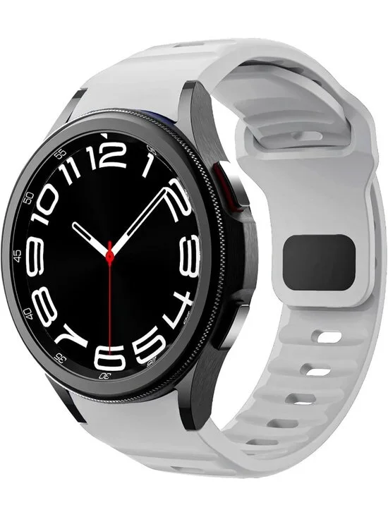 Men's Grey Analog Sport Strap Silicone Replacement Samsung Galaxy Classic Watch