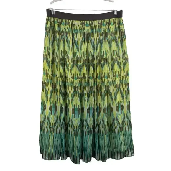 Ruby Rd. Watercolor Ikat Crinkle Maxi Skirt Size 16W Fairycore Elastic Waist