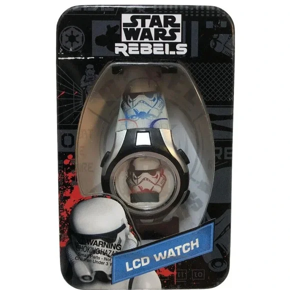 Star Wars Watch LCD Stormtrooper White w/Collector Tin by MZ Berger Co‎