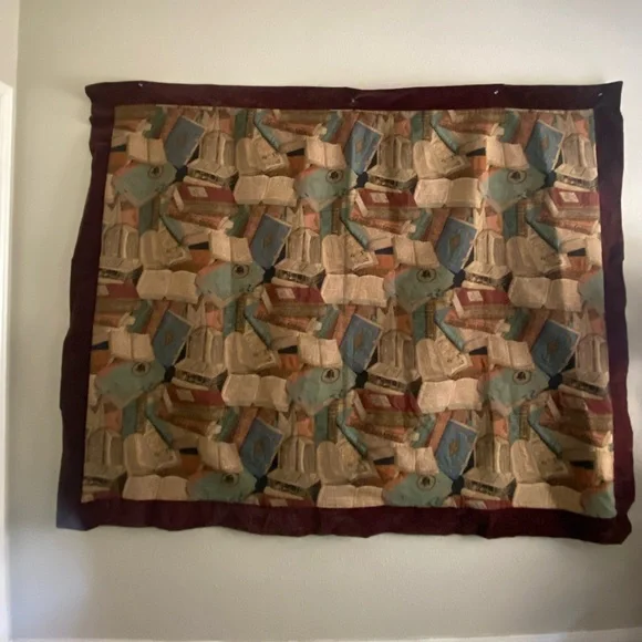 VINTAGE WALL TAPESTRY LIBRARY MOTIF  5ft x 6Ft