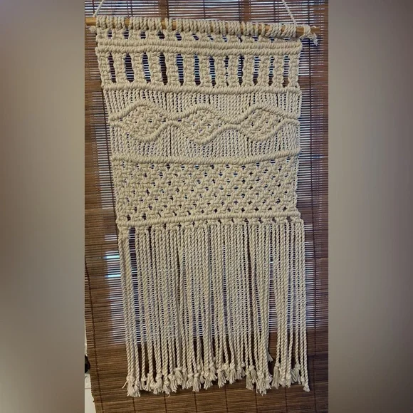 Boho Cream Macrame Wall Tapestry