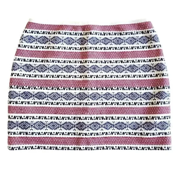 MADEWELL jacquard textured mini pencil skirt in Aztec eyelet white Size 12 NEW