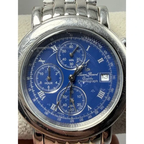 Lucien Piccard 26499BL New Battery Mens Chronograph Watch 38MM 8