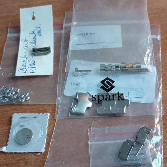 LOT of watch parts, bars, links, battery, etc (W022)