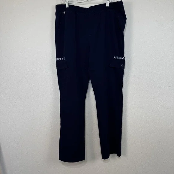 FIGS Technical Collection Scrub Pants Mens‎ XL Navy Cargo Drawstring M19SW2001