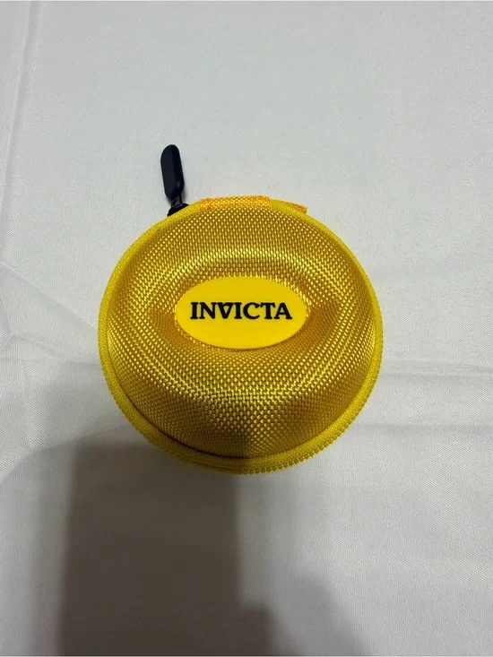 Invicta Bright Yellow Round Zippered Travel Case