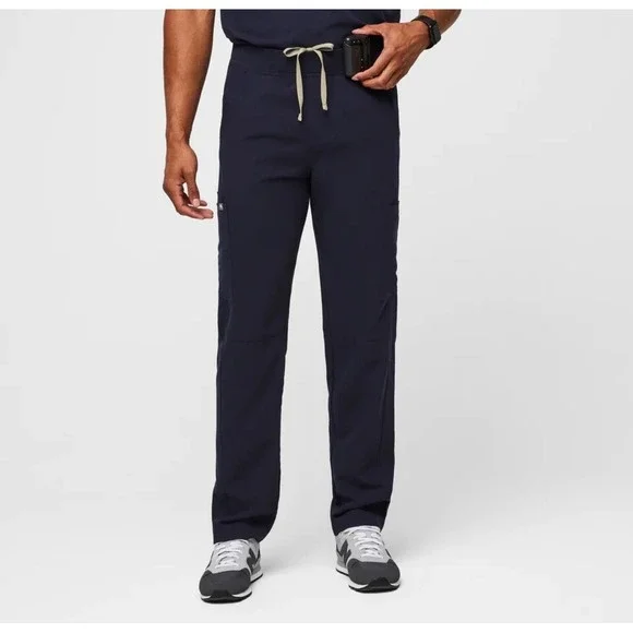 FIGS Technical Collection Mens Scrub Pants Navy Blue Drawstring‎ Straight Leg