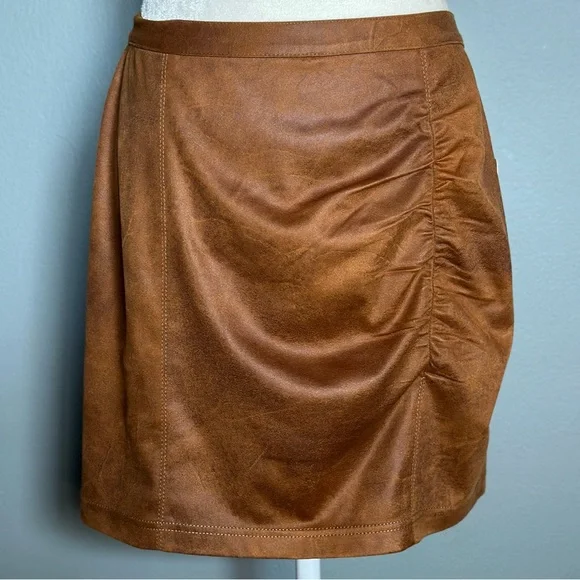 Free People Camel Mini Skirt