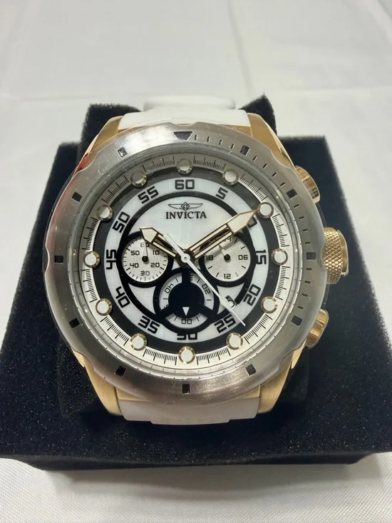 Invicta White and Gold Sport Chronograph Men’s Watch