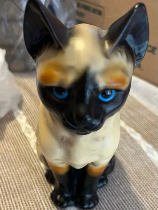Siamese Vintage Harry Knox Cat Figurine - Cream and Black Decorative Pet Statue