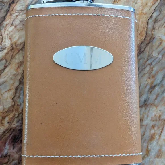 Leather Flask Stainless Steel hip