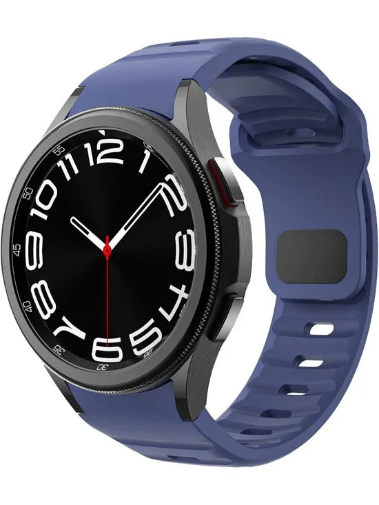 Men Midnight Blue Analog Sport Silicone Replacement Samsung Galaxy Classic Watch