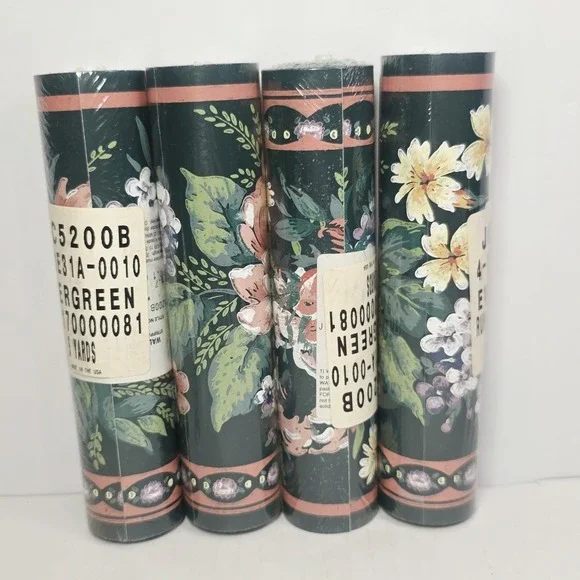 4 Vintage Floral Wallpaper Border Cabbage Rose 5 Yards