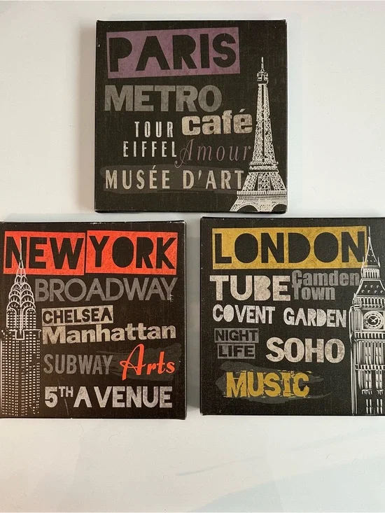 3 Canvas Wall Art IKEA Pjatteryd New York London Paris Pictures Prints Square