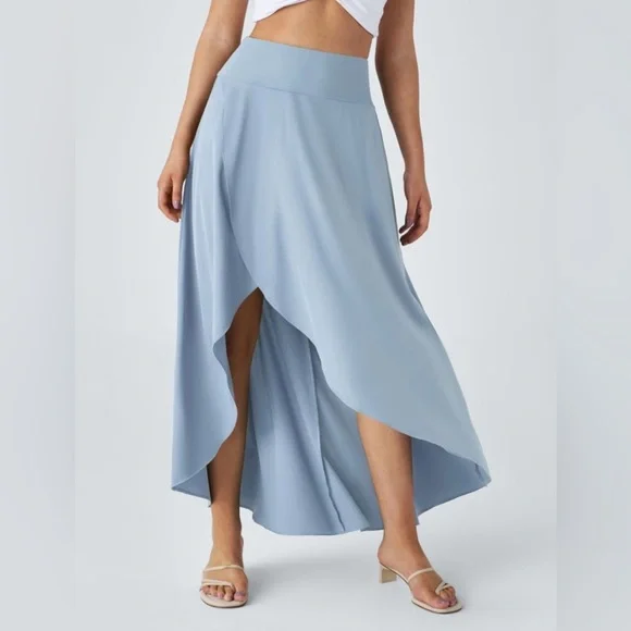 NWT Halara Breezeful High Waisted High Low Ruffle 2-in-1 Flowy Maxi Skirt. X-Lrg