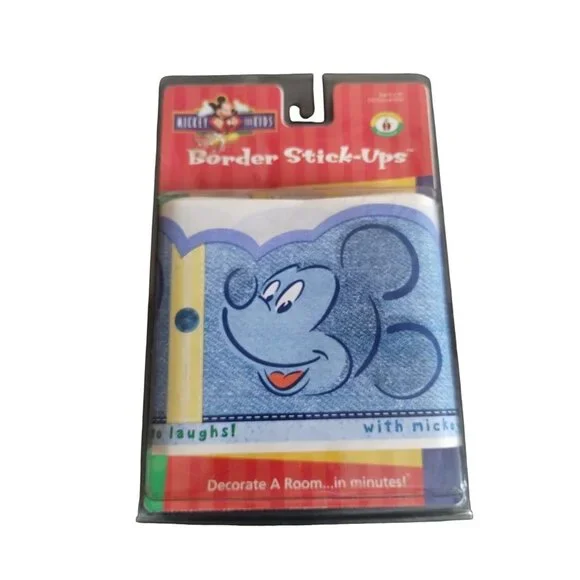 NWT Disney Mickey Mouse denim stick Wallpaper Border‎