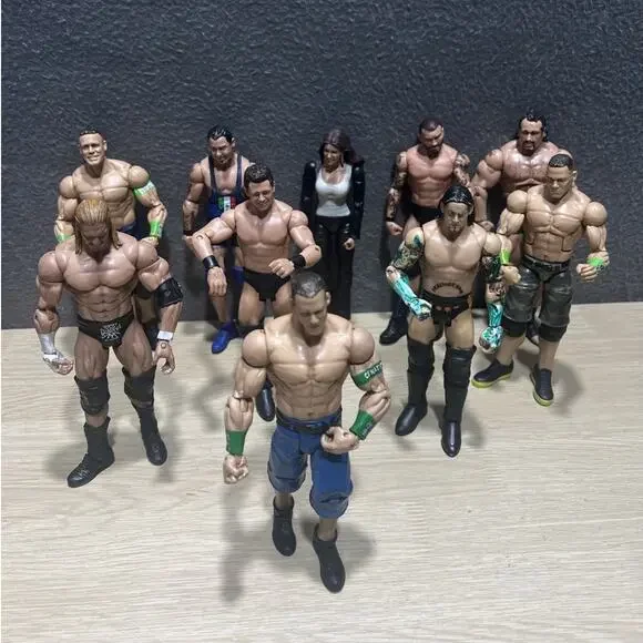 Mattel WWE Wrestling Bundle Of 10 Action Figures John Cena Punk The Miz Stephani