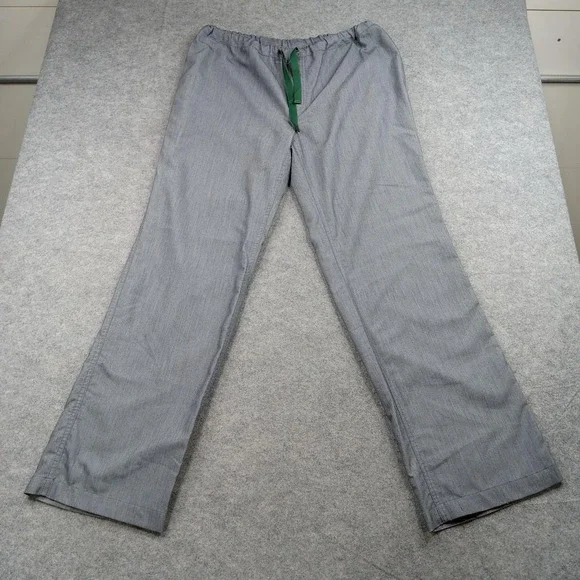 Figs Scrub Pants Mens‎ Medium Gray Straight Leg Drawstring Waist Medical Uniform