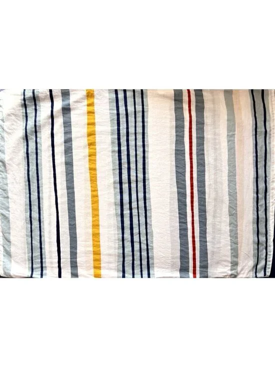 IKEA NATTSLÄNDA Pillowcase Standard Stripe 100% Cotton Blue White Yellow Red
