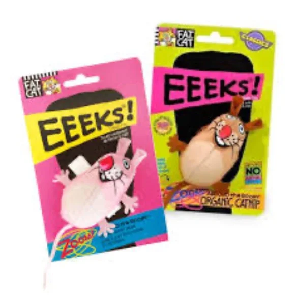 Lot of 2 Toys FatCat Bamboo Eeeks Cat Toy Kitten Zoom Around High Test