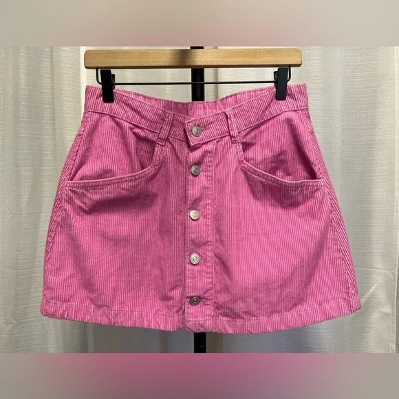Free People Ray Cord Mini Skirt in Pink Frosting | size 6