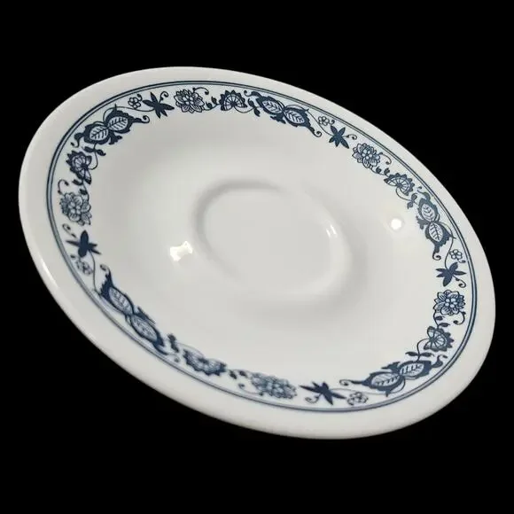 Corelle Old Town Blue Saucers Set of 4 Blue Onion Floral Corning