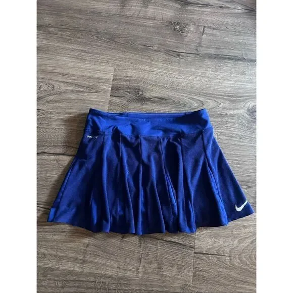 Nike Athletic Dri-Fit Pleated Skirt with Shorts Skorts inside Blue size Small