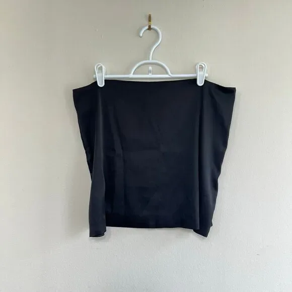Aritzia Sunday Best Black Satin Mini Skirt 12 Women