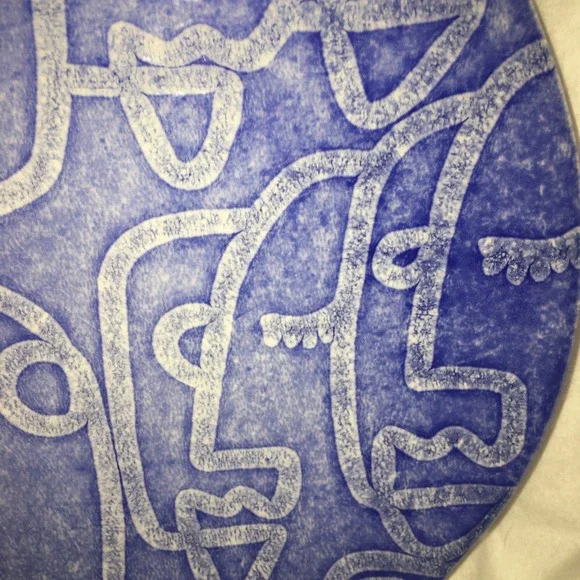 Viva by Vietri Moda Blue Faces Round‎ Platter 12