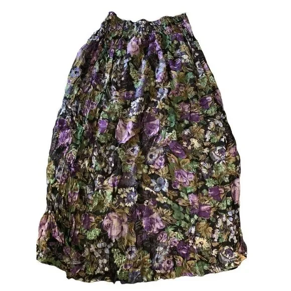 Vintage Olive Clothing Co skirt made in USA long floral women's size 1