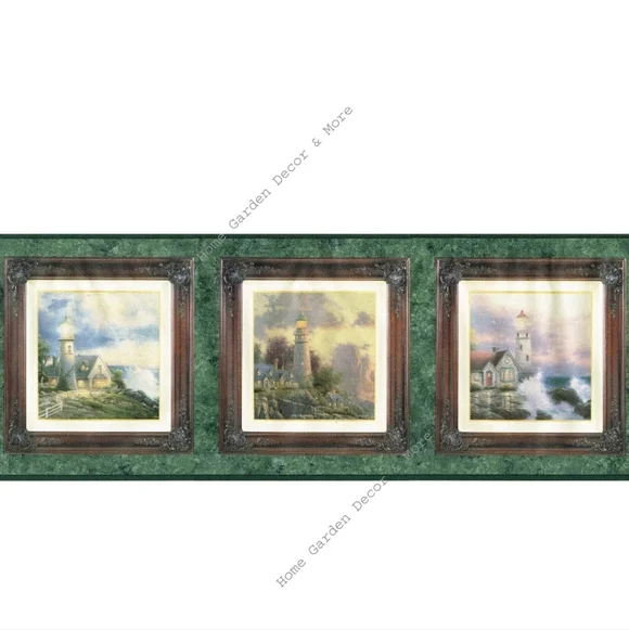 Vtg 90’s THOMAS KINKADE 2 PK 5YD Rolls PAINTER OF LIGHT Wallpaper Border Tk3181b